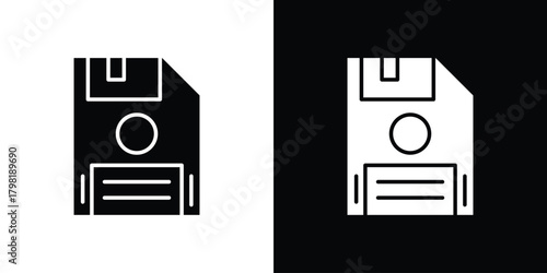 Floppy disk icons. Simple solid style. Glyph vector illustration isolated