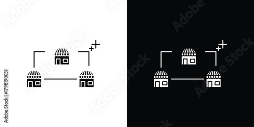 Franchise icons. Simple solid style. Glyph vector illustration isolated