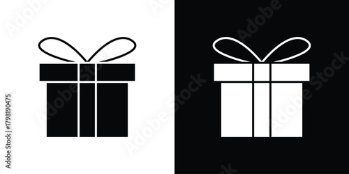 Gift icons. Simple solid style. Glyph vector illustration isolated