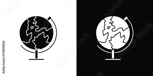 Globe icons. Simple solid style. Glyph vector illustration isolated