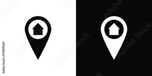 Home location icons. Simple solid style. Glyph vector illustration isolated