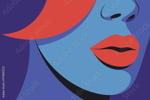 Bold and Expressive Abstract Female Portrait with Vibrant Color Palette in Soft Pastels