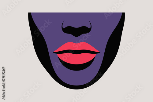 Stylized Portrait of a Woman with Bold Color Palette Exuding Confidence and Mystery