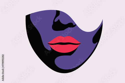 Stylized Portrait of a Woman with Bold Color Palette Exuding Confidence and Mystery