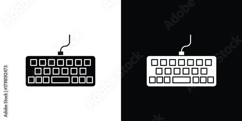 Keyboard icons. Simple solid style. Glyph vector illustration isolated