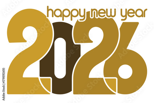 Joyful New Year Celebration 2026 with Vibrant Gold and Black Typography