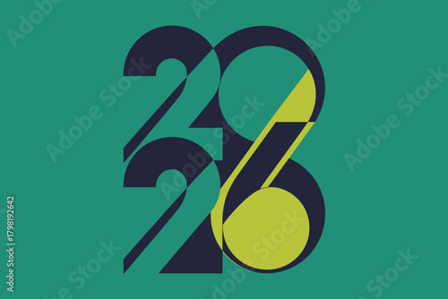 Stylized Modern Typography of 2026 and 2028 in Vibrant Colors
