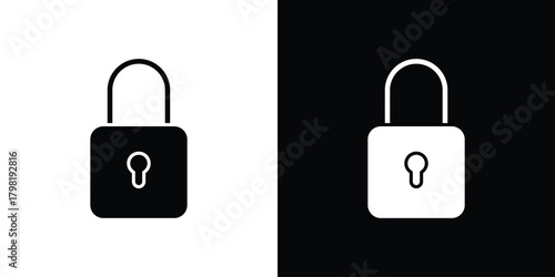 Lock icons. Simple solid style. Glyph vector illustration isolated