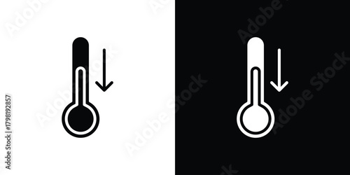 Low Temperature icons. Simple solid style. Glyph vector illustration isolated