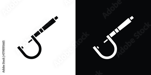 Micrometer icons. Simple solid style. Glyph vector illustration isolated