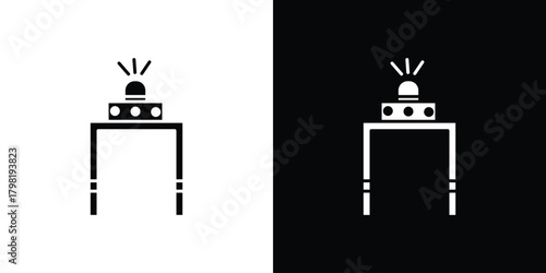 Metal detector icons. Simple solid style. Glyph vector illustration isolated