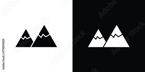 Mountains icons. Simple solid style. Glyph vector illustration isolated