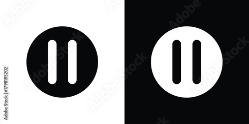 Pause icons. Simple solid style. Glyph vector illustration isolated