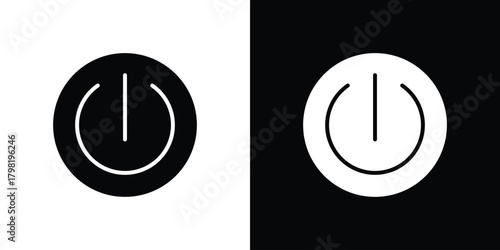 Power icons. Simple solid style. Glyph vector illustration isolated
