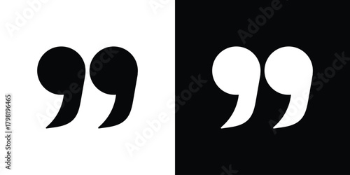 Quote right icons. Simple solid style. Glyph vector illustration isolated