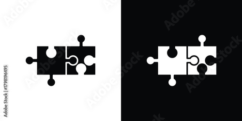 Puzzle icons. Simple solid style. Glyph vector illustration isolated