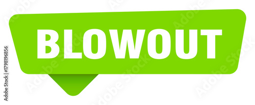 blowout green sign isolated on transpatent background. blowout sticker