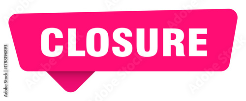 closure magenta sticker isolated on transpatent background. closure sign