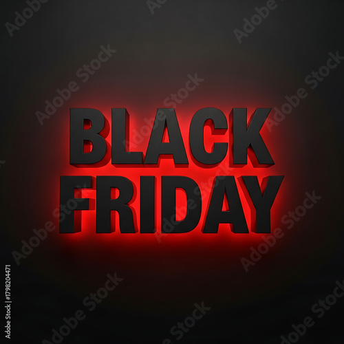 Black Friday Neon Sign on Dark Background

