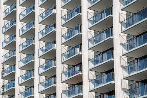 Exterior of new apartment building in Richmond, BC, Canada