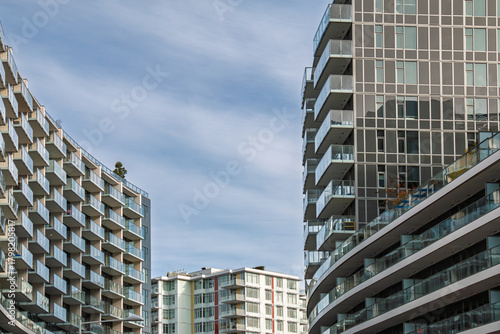 New apartment buildings in Richmond, BC, Canada.
