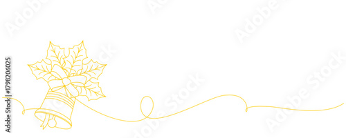 Christmas bell line art. Christmas bell vector decoration