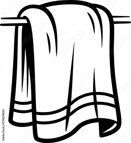 Towel hanging on a rack with hanging effect and simple design  