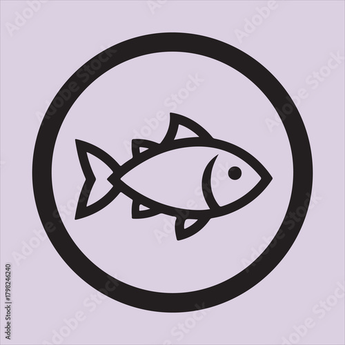 Fish logo line art vector