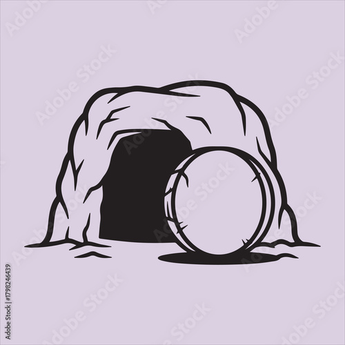 From Bible grave line art vector