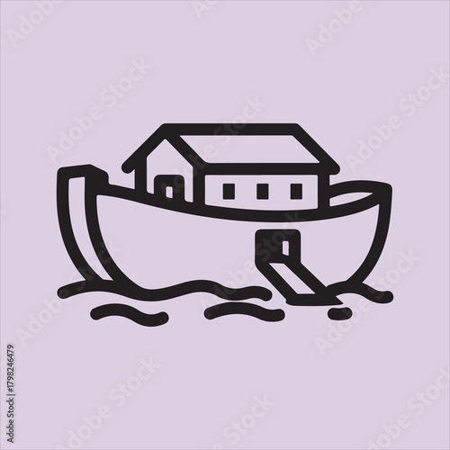 From Bible Noha ship line art vector