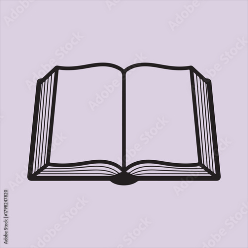 Open Bible line art vector