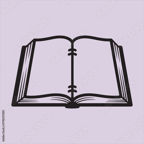 Open Bible line art vector