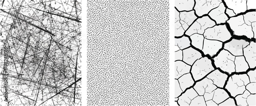 Graphic design with a set of three black and white backgrounds