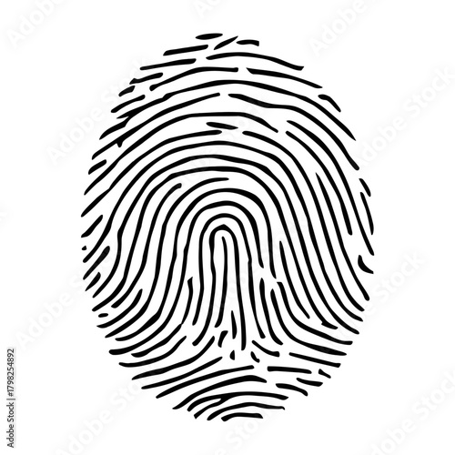 Detailed Hand drawn Fingerprint Identity Authentication Security Data Privacy Icon