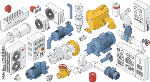 Isometric equipment for water supply and air conditioning systems