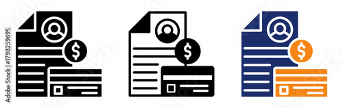 Saving Account Icon Collection Glyph & Mixed Style 