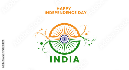 A festive greeting card for happy Independence Day india on 15th August.
