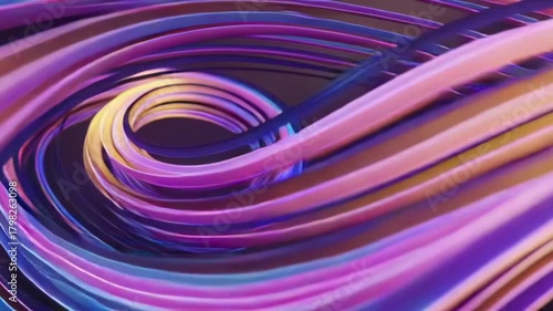 Colorful swirling light trails converge creating a futuristic abstract design radiating energy and movement in a dark space