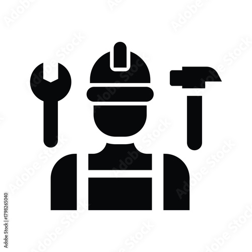 contractor glyph icon illustration vector graphic.eps