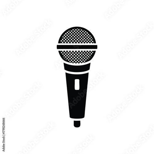 Classic Microphone Icon for Audio Recording and Live Performances.