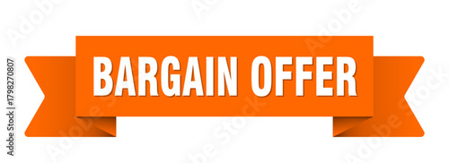 bargain offer ribbon isolated on transparent background. bargain offer ribbon