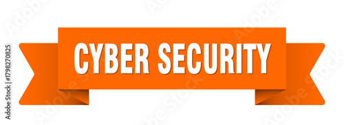 cyber security ribbon isolated on transparent background. cyber security ribbon