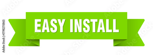easy install ribbon isolated on transparent background. easy install ribbon