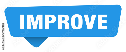 improve sticker. improve blue sign isolated on transpatent background