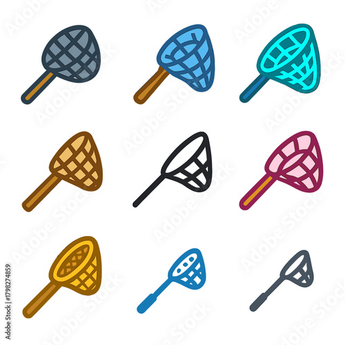 Colorful butterfly nets on vibrant backgrounds