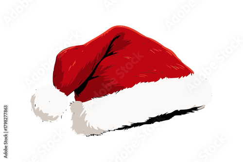 Santa Hat — illustrative vector (vector-ready)