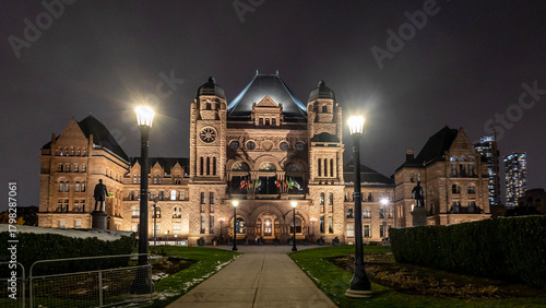 night scene of Queen's Park, Ontario Premier's Office