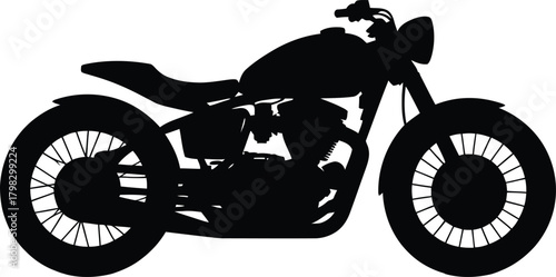 Black silhouette of a motorcycle from the side view