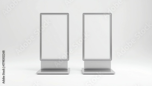 Wallpaper Mural Blank Advertising Billboard Stand isolated on white background. 3D render Torontodigital.ca