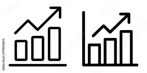 business graph showing growth line icon